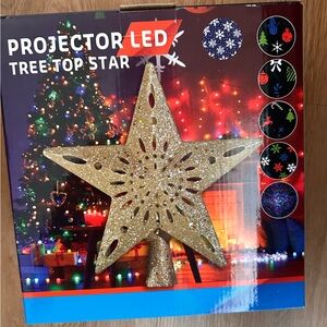 Christmas tree topper star lighted projection